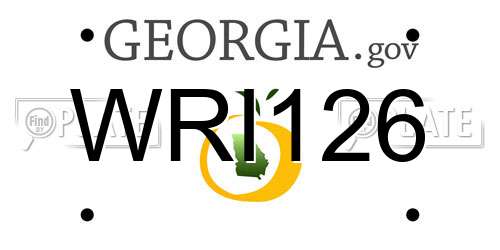 WRI126 Georgia License Plate