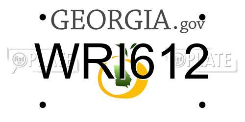 WRI612 Georgia License Plate