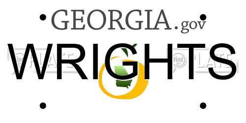 WRIGHTS Georgia License Plate