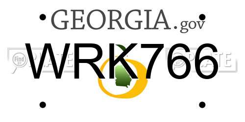 WRK766 Georgia License Plate