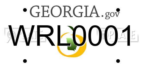 WRL0001 Georgia License Plate