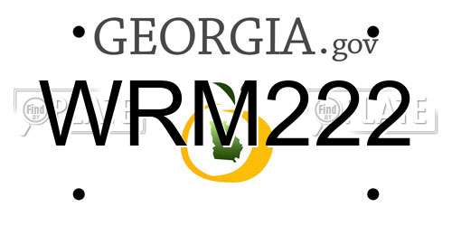 WRM222 Georgia License Plate