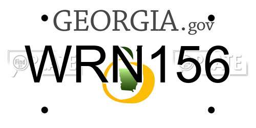 WRN156 Georgia License Plate