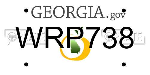 WRP738 Georgia License Plate