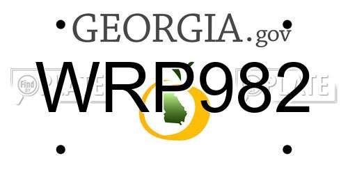 WRP982 Georgia License Plate
