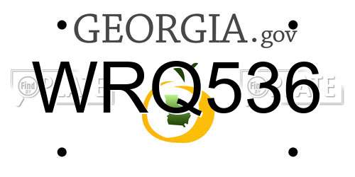 WRQ536 Georgia License Plate