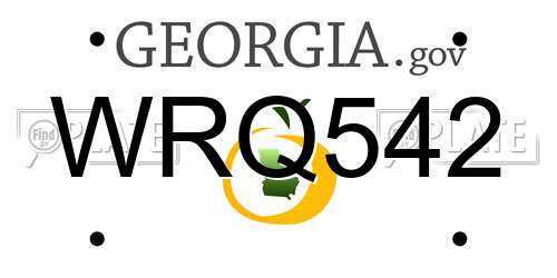 WRQ542 Georgia License Plate