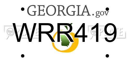 WRR419 Georgia License Plate