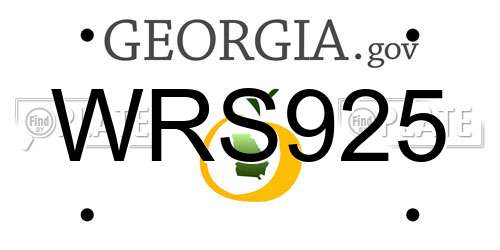 WRS925 Georgia License Plate