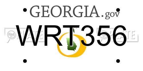 WRT356 Georgia License Plate
