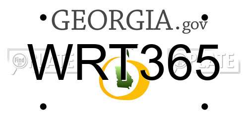 WRT365 Georgia License Plate