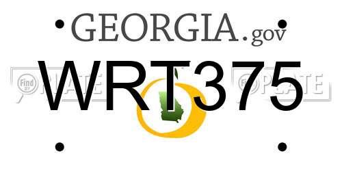 WRT375 Georgia License Plate