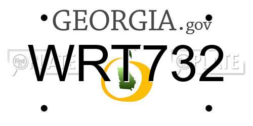 WRT732 Georgia License Plate