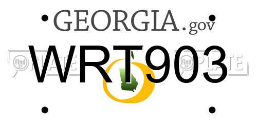 WRT903 Georgia License Plate