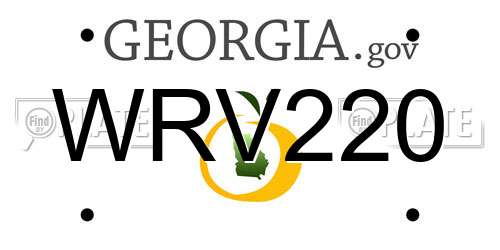 WRV220 Georgia License Plate