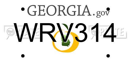 WRV314 Georgia License Plate