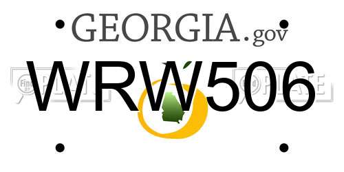 WRW506 Georgia License Plate