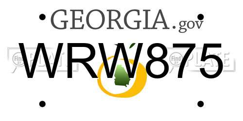 WRW875 Georgia License Plate