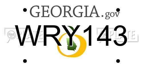 WRY143 Georgia License Plate