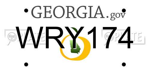 WRY174 Georgia License Plate
