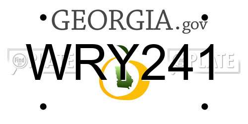 WRY241 Georgia License Plate