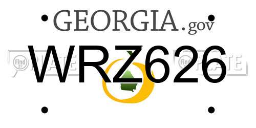 WRZ626 Georgia License Plate