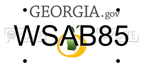 WSAB85 Georgia License Plate