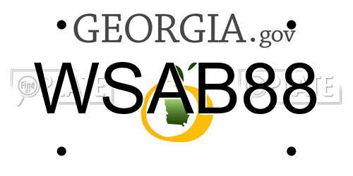WSAB88 Georgia License Plate