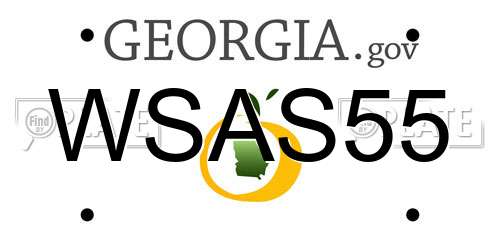 WSAS55 Georgia License Plate