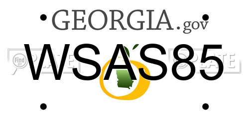 WSAS85 Georgia License Plate