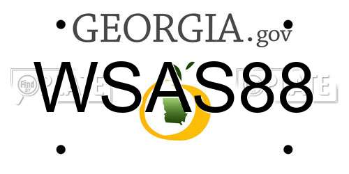 WSAS88 Georgia License Plate