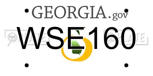 WSE160 Georgia License Plate