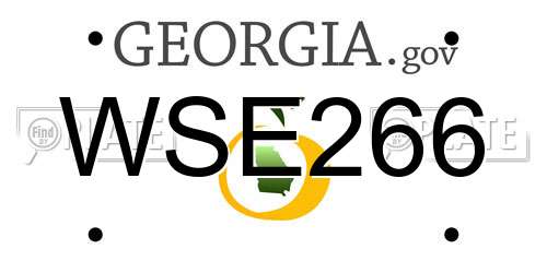 WSE266 Georgia License Plate