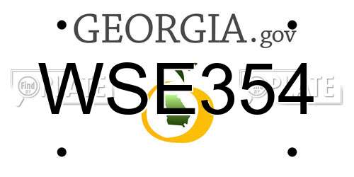 WSE354 Georgia License Plate