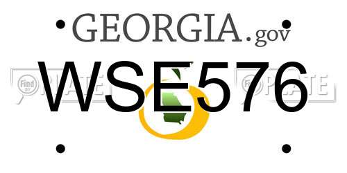 WSE576 Georgia License Plate