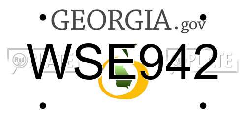 WSE942 Georgia License Plate