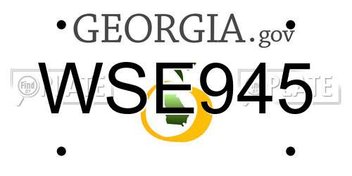 WSE945 Georgia License Plate