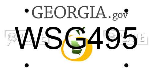 WSG495 Georgia License Plate