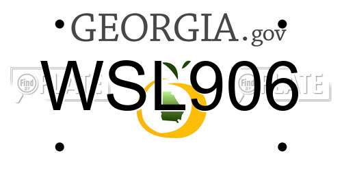WSL906 Georgia License Plate