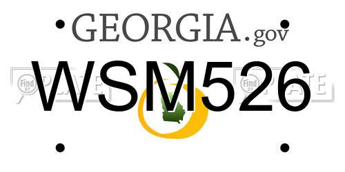 WSM526 Georgia License Plate