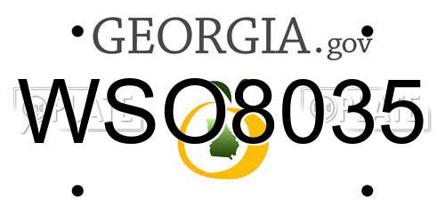 WSO8035 Georgia License Plate