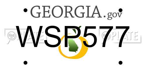 WSP577 Georgia License Plate