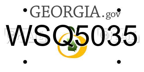 WSQ5035 Georgia License Plate