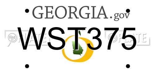 WST375 Georgia License Plate