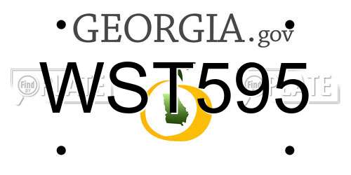 WST595 Georgia License Plate
