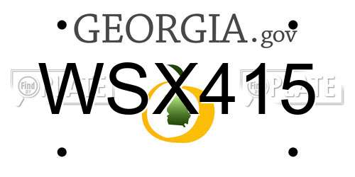 WSX415 Georgia License Plate