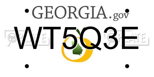 WT5Q3E Georgia License Plate