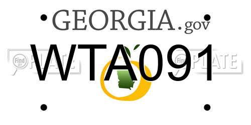 WTA091 Georgia License Plate
