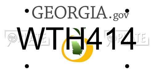 WTH414 Georgia License Plate