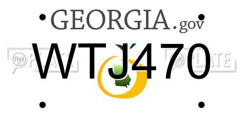 WTJ470 Georgia License Plate